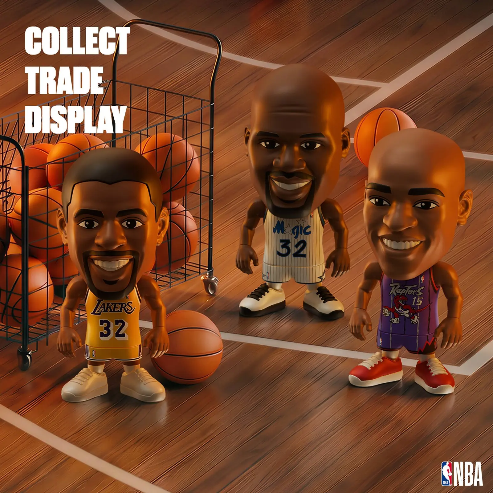 Magic Johnson, Shaquille O'Neal con Orlando Magic y Vince Carter de NBA Ballers 90s Collection
