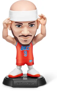Figura de Alex Caruso de ZURU NBA Ballers Serie 2 sobre fondo blanco
