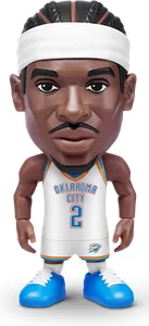 Figura de Shai Gilgeous-Alexander de ZURU NBA Ballers Serie 2 sobre fondo blanco