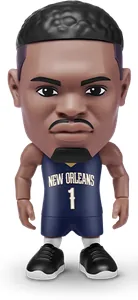 Figura de Zion Williamson de ZURU NBA Ballers Serie 2 sobre fondo blanco