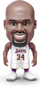 Figura de Shaquille O'Neal de ZURU NBA Ballers Serie 2 sobre fondo blanco