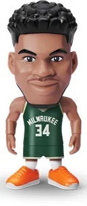 Figura comun de Giannis con la camiseta Milwaukee verde