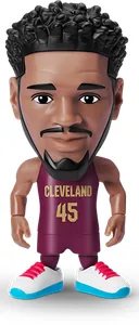 Figura comun de Donovan Mitchell con la camiseta Cleveland granate