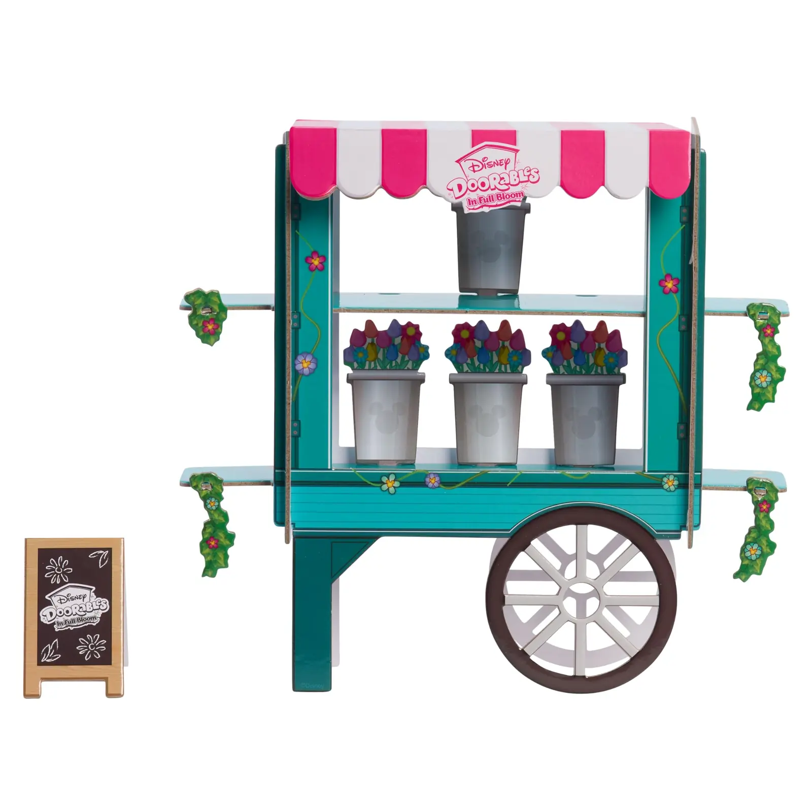 Carrito de flores expositor del Disney Doorables In Full Bloom Mega Peek montado