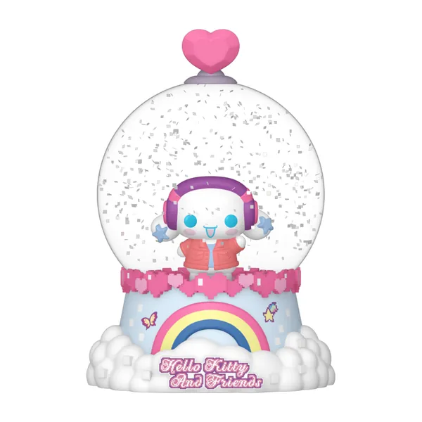 Cinnamoroll con auriculares en la Mini Glitter Globe de Funko Mystery Minis Hello Kitty and Friends Y2K