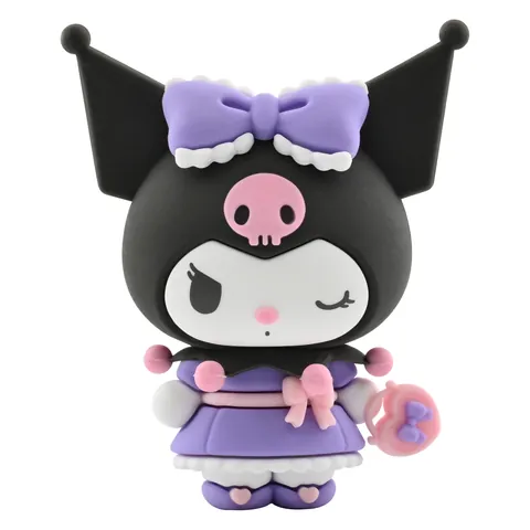 Kuromi nº 1 de Birthday Party de YuMe: capucha negra con lazo lila y vestido morado de volantes