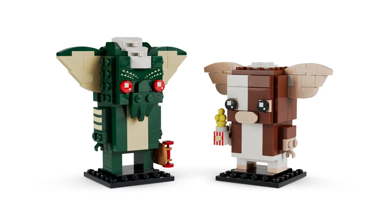 Set LEGO BrickHeadz 40919 con las figuras de Gizmo y Stripe montadas