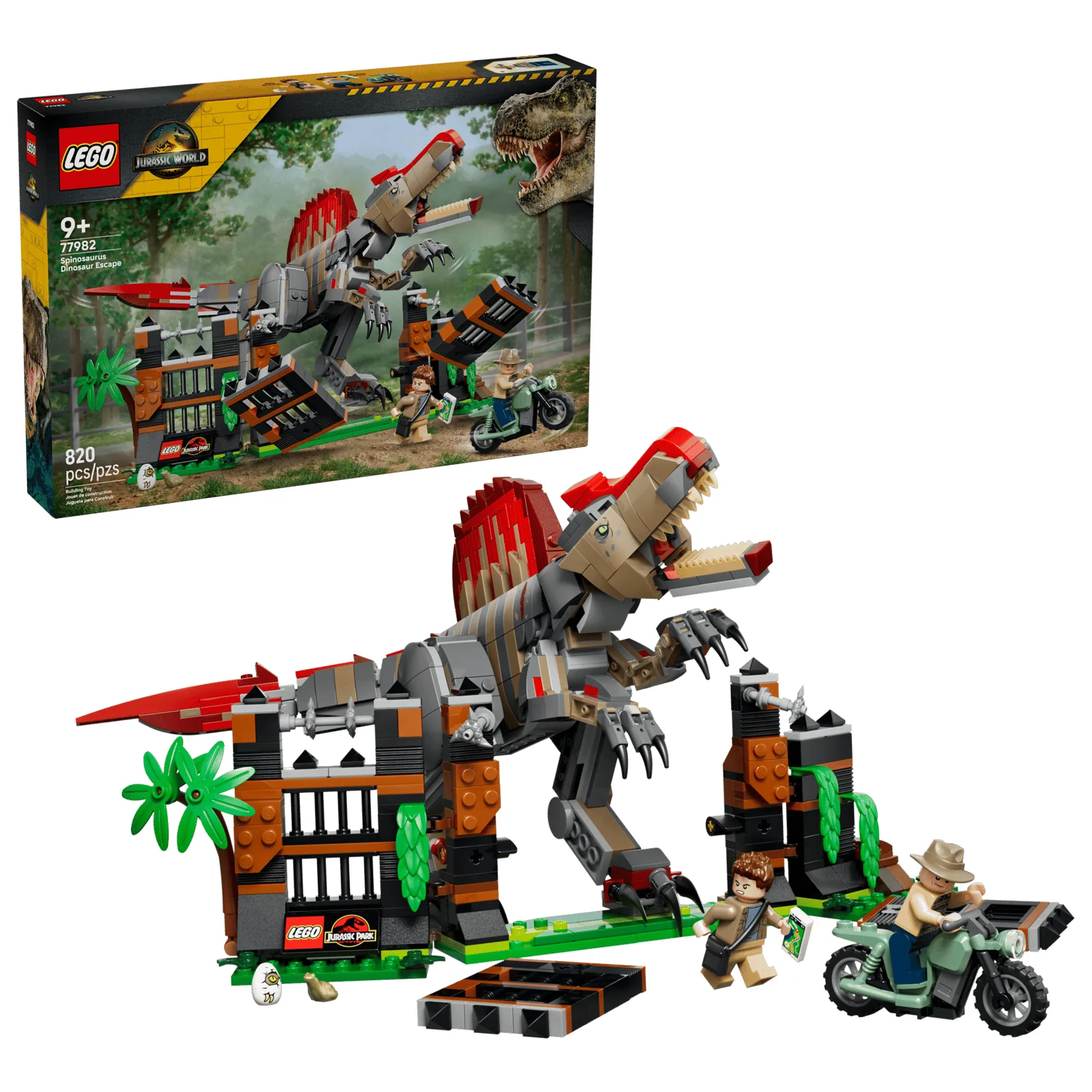 Caja del set LEGO Jurassic World 77982 Huida del Dinosaurio Spinosaurus