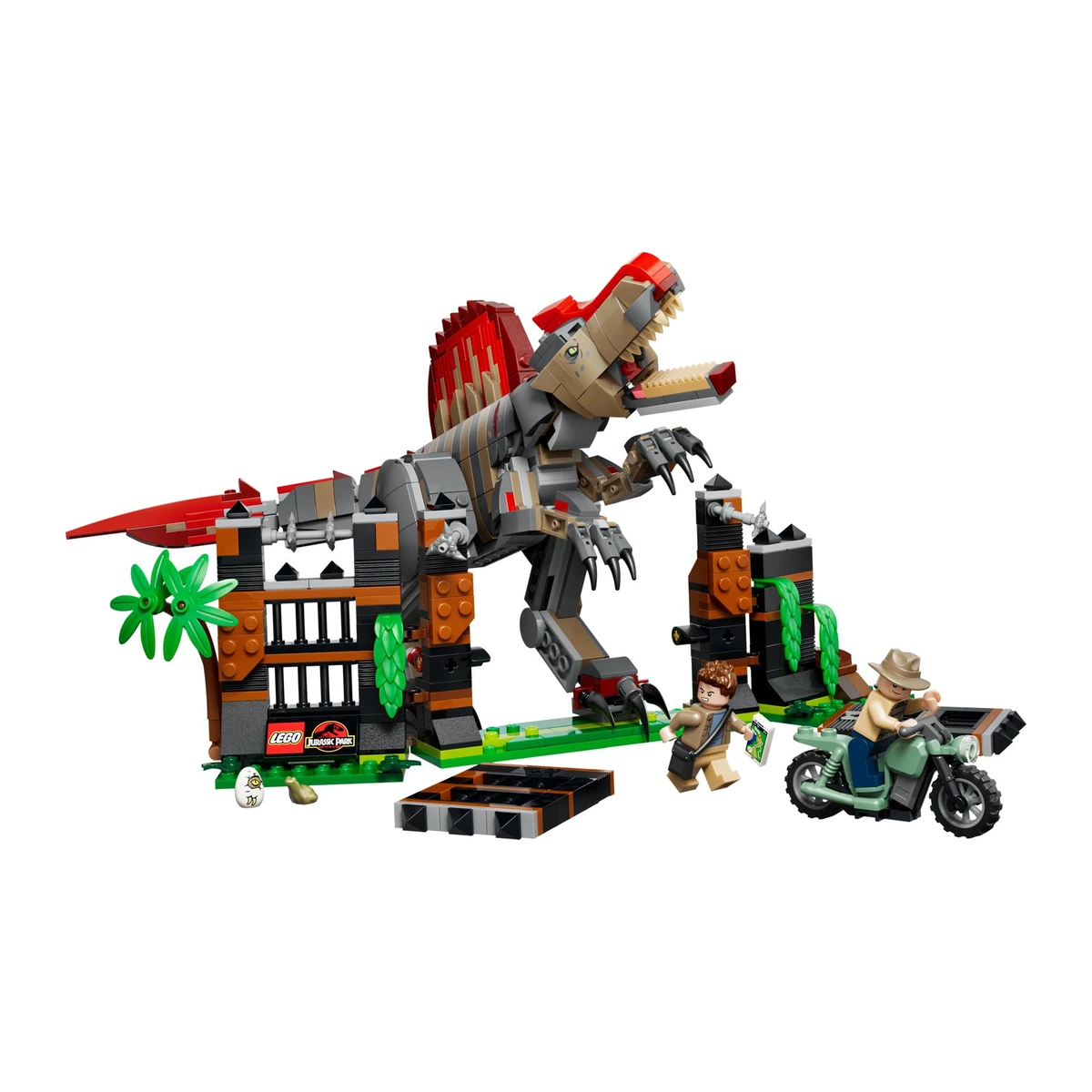 Set LEGO Jurassic World 77982 Huida del Dinosaurio Spinosaurus montado