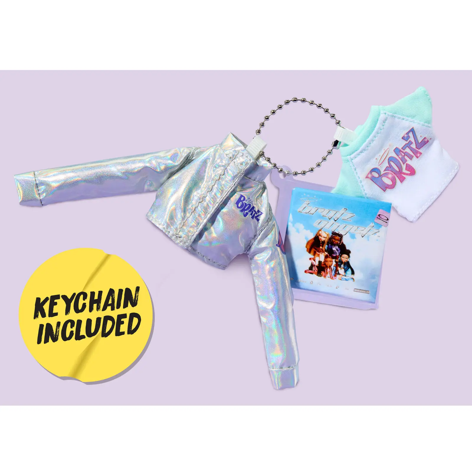 Camiseta, chaqueta y funda llavero del set Miniverse Real Music Bratz