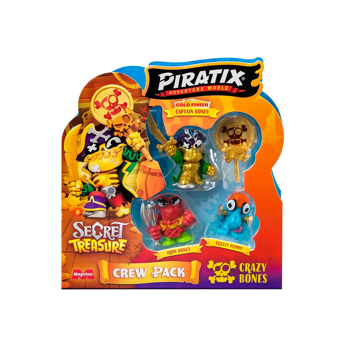 Crew Pack de Piratix Secret Treasure de la tripulación Crazy Bones con el Captain Boney dorado