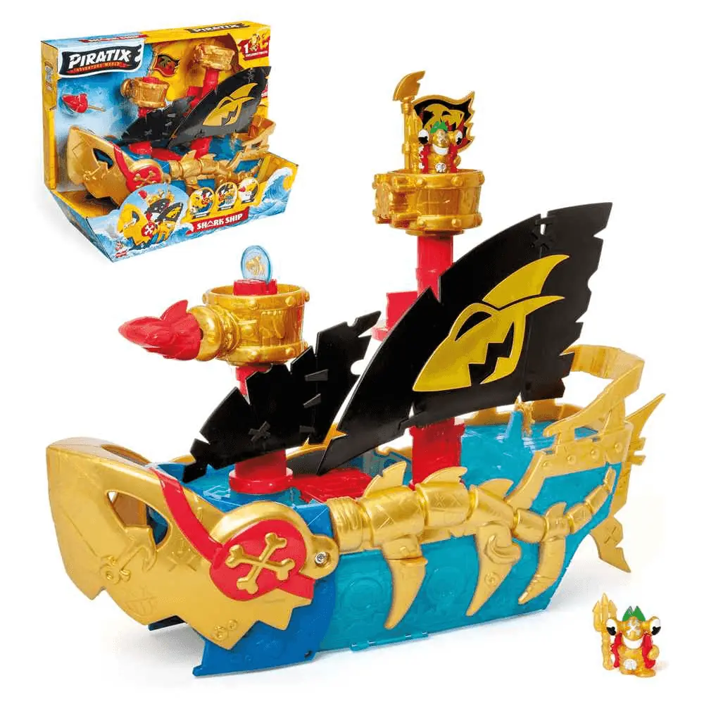 Shark Ship de Piratix Secret Treasure con su figura exclusiva