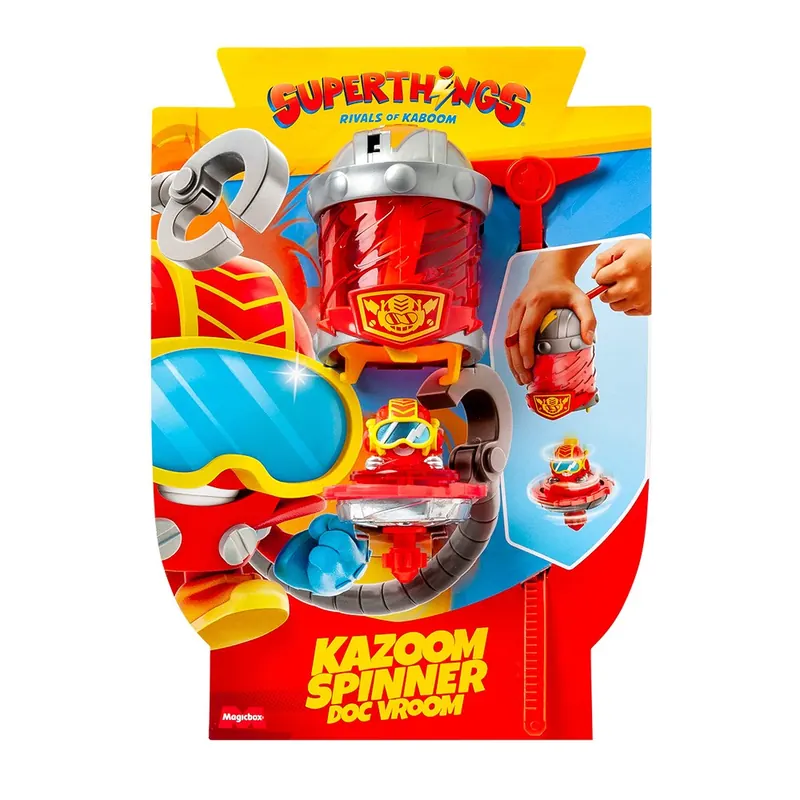Caja del Kazoom Spinner Doc Vroom de SuperThings con la cápsula roja
