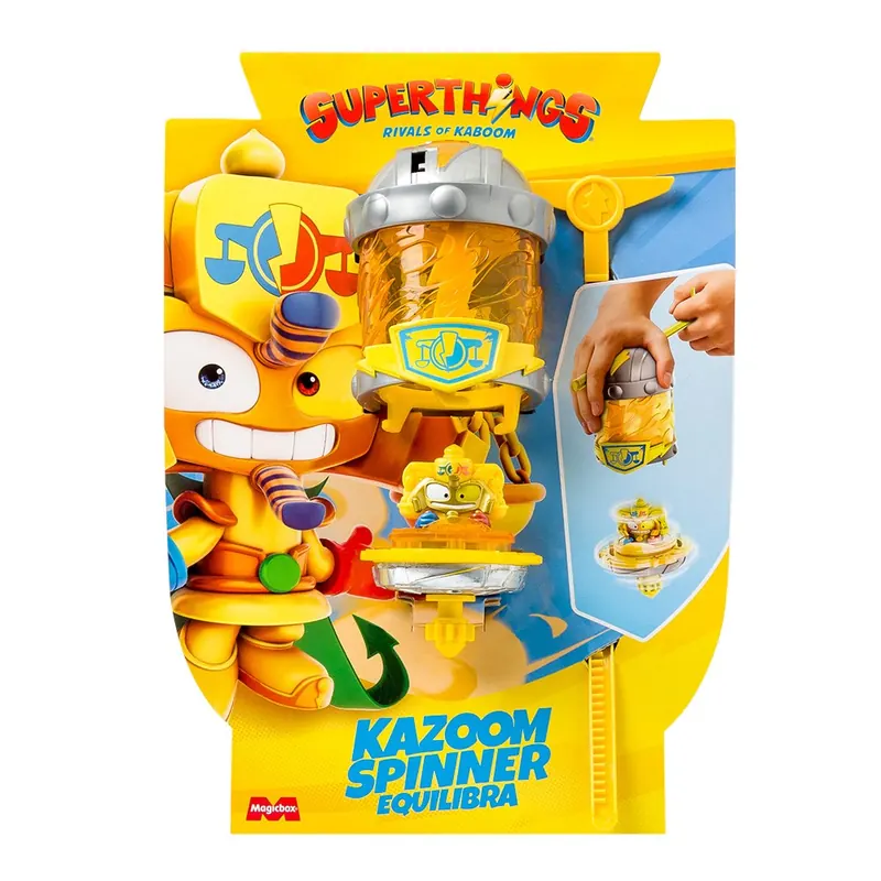 Caja del Kazoom Spinner Equilibra de SuperThings con la cápsula amarilla