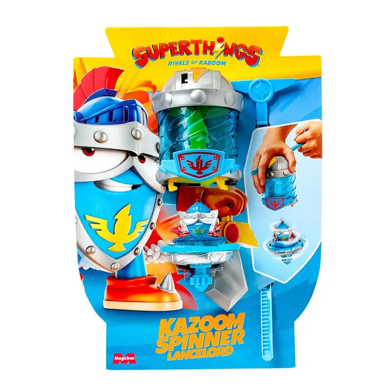 Caja del Kazoom Spinner Lancelord de SuperThings con la cápsula azul claro