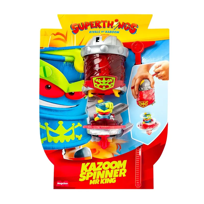 Caja del Kazoom Spinner Mr King de SuperThings con la cápsula roja