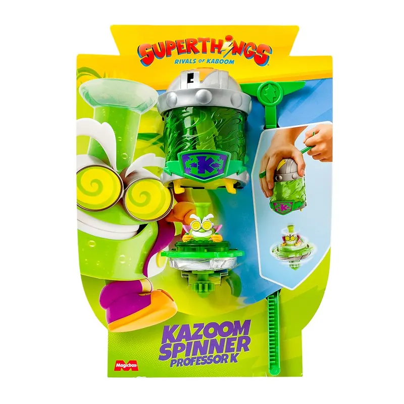 Caja del Kazoom Spinner Professor K de SuperThings con la cápsula verde