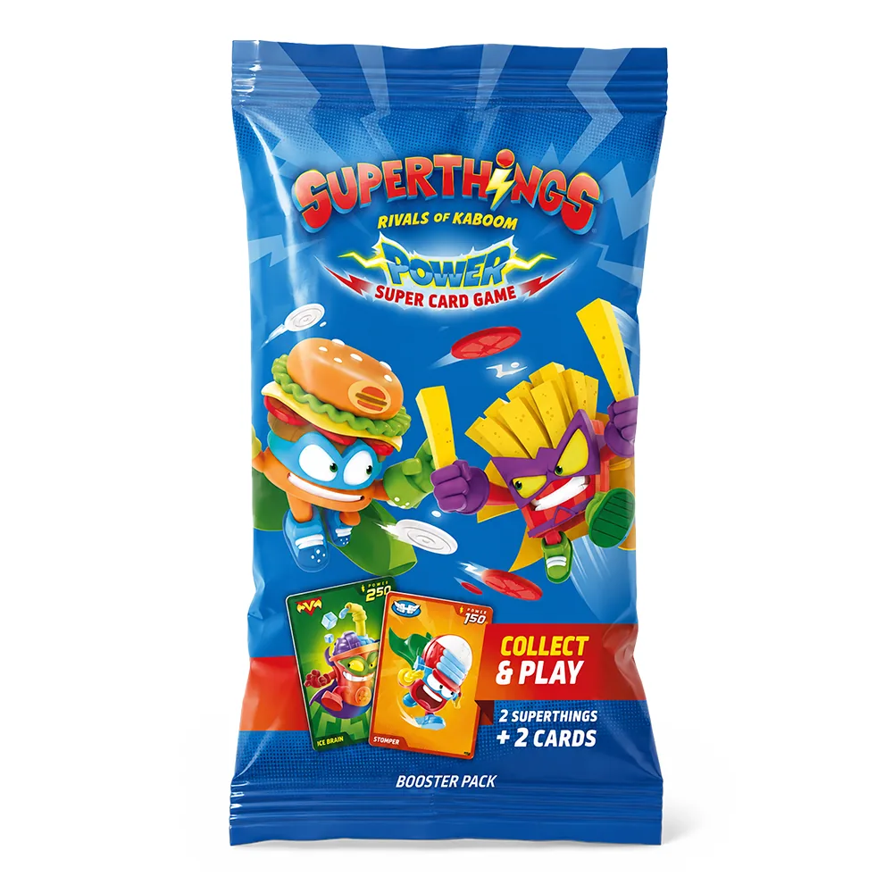Sobre Two Pack and Card Pack de SuperThings Power Super Card Game con 2 SuperThings y 2 cartas