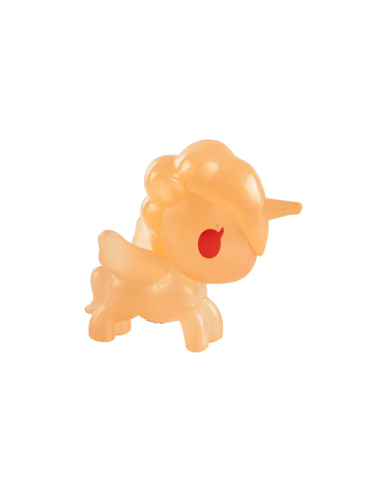 Unicorno transparente brillante naranja de tokidoki Chibi Blind Bag