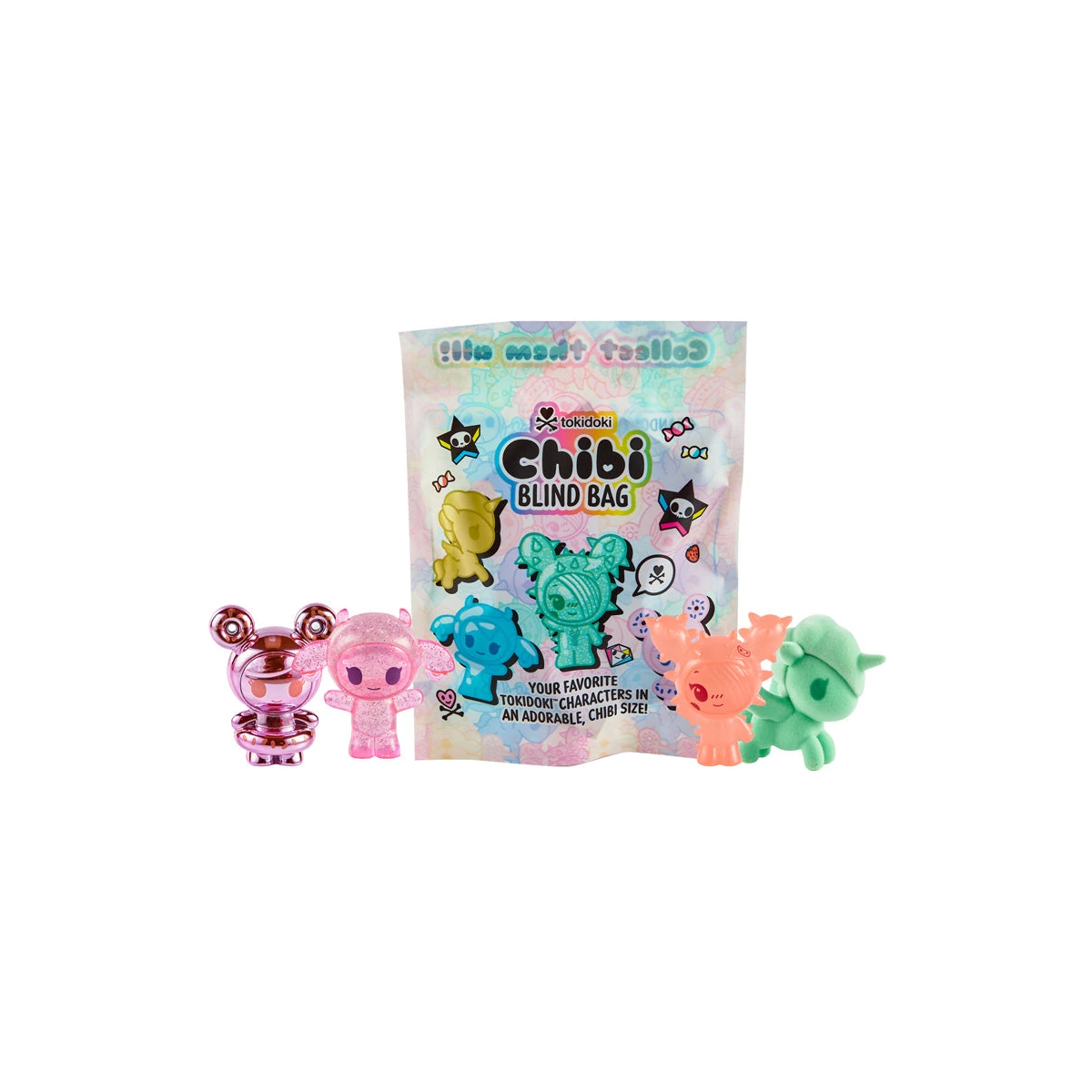 tokidoki Chibi Blind Bag: la bolsa ciega con cuatro minifiguras chibi de Donutella, Mozzarella, SANDy y Unicorno