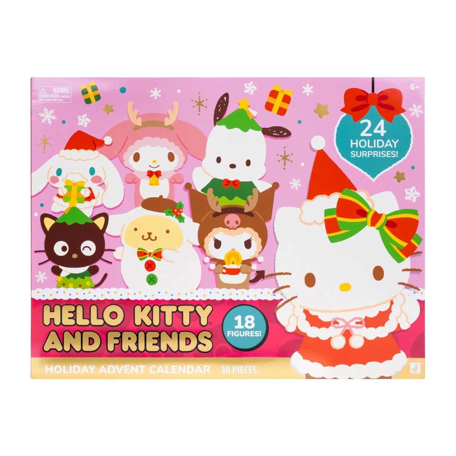 Caja del Hello Kitty and Friends 2026 Holiday Advent Calendar de Jazwares con 18 figuras