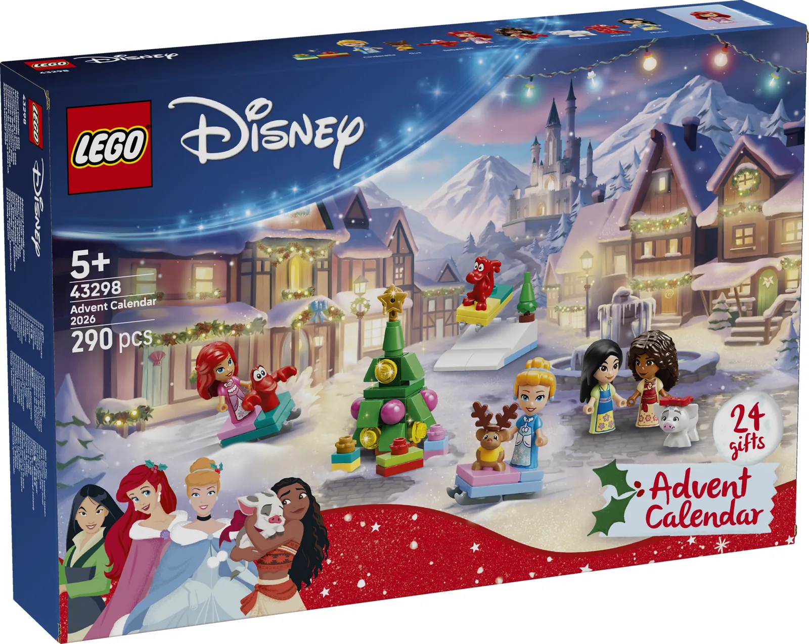 Caja del calendario de Adviento LEGO Disney Princess 2026 43298