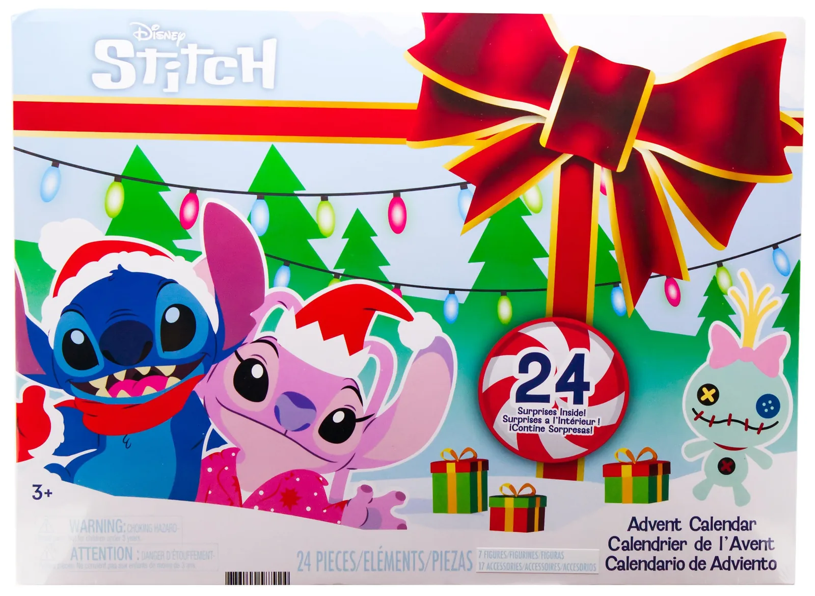 Caja del calendario de Adviento Disney 2026 Holiday Stitch con Stitch, Angel y Scrump