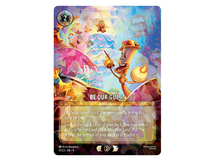 Carta Be Our Guest 1/CC2 de la Lorcana Curator's Collection Bella y la Bestia
