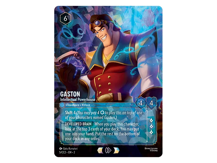 Carta Gaston Intellectual Powerhouse 5/CC2 de la Lorcana Curator's Collection Bella y la Bestia
