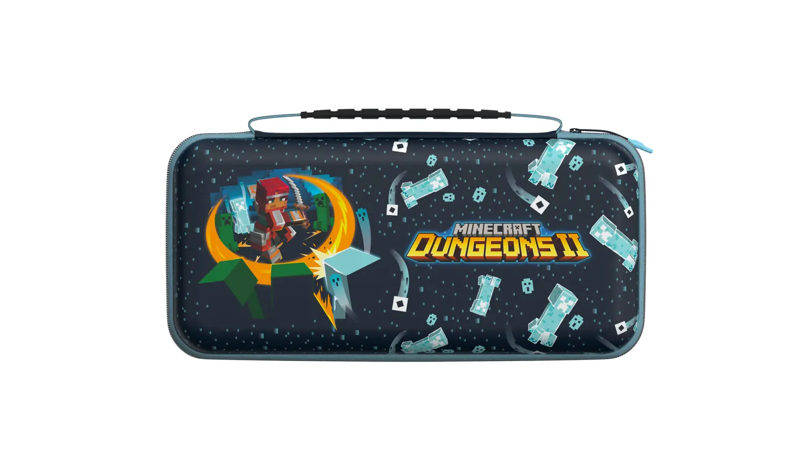 Funda Turtle Beach PlayTrek Minecraft Dungeons II para Switch 2 con Valorie, Creepers y el logo del juego